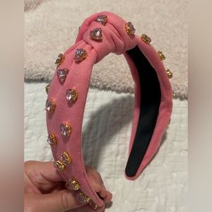 💕Pink Rhinestone Heart knot headband💕